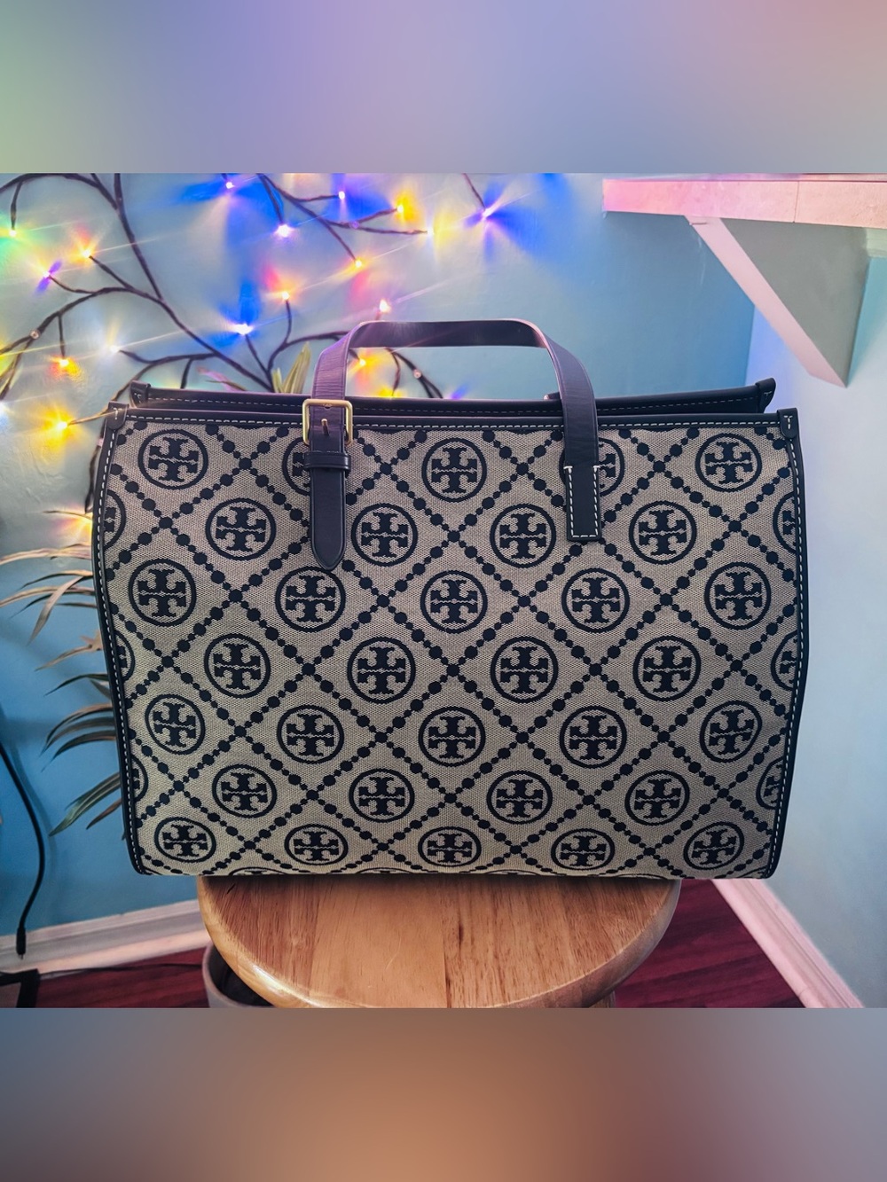 Tory Burch LARGE Logo Jacquard Tote Bag